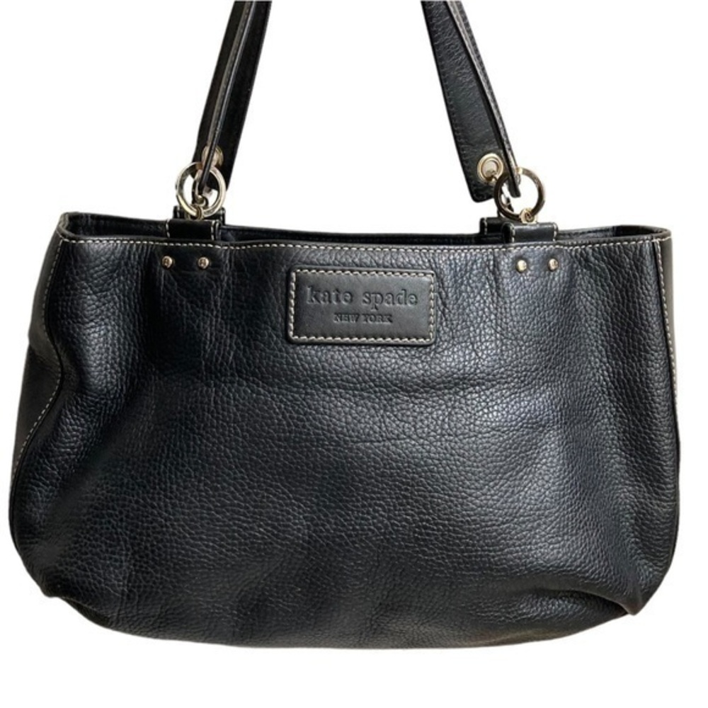 Kate spade black pebbled leather tote bag